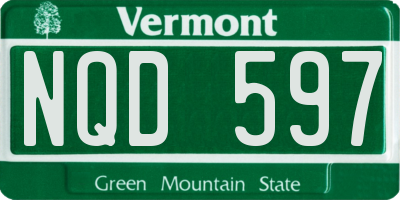 VT license plate NQD597