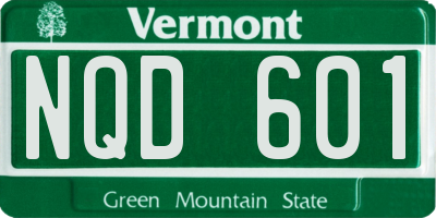 VT license plate NQD601