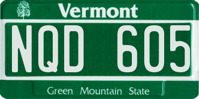 VT license plate NQD605