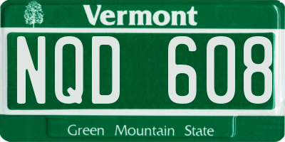 VT license plate NQD608