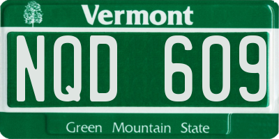 VT license plate NQD609