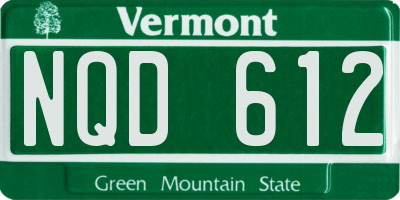 VT license plate NQD612