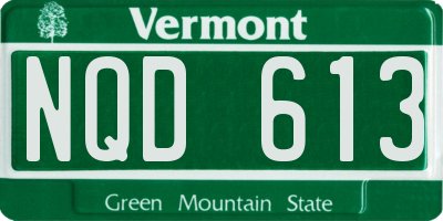 VT license plate NQD613