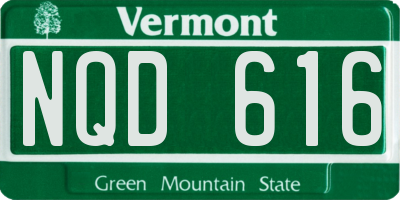 VT license plate NQD616