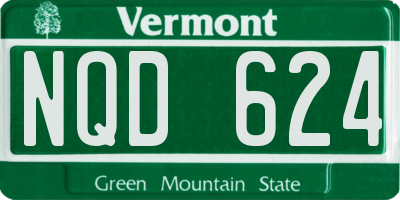 VT license plate NQD624