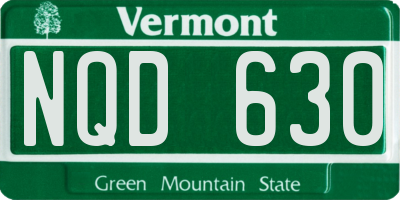 VT license plate NQD630