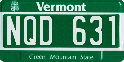 VT license plate NQD631