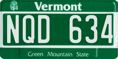 VT license plate NQD634