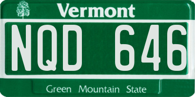VT license plate NQD646