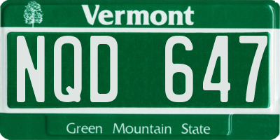 VT license plate NQD647