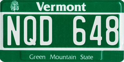 VT license plate NQD648