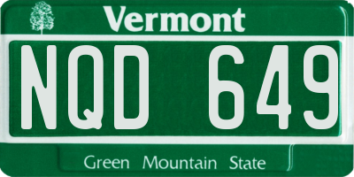 VT license plate NQD649