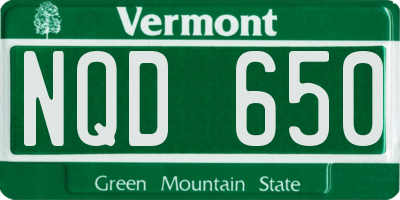 VT license plate NQD650