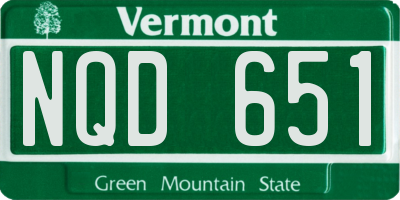VT license plate NQD651