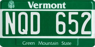 VT license plate NQD652
