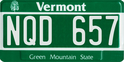 VT license plate NQD657