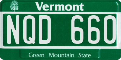 VT license plate NQD660