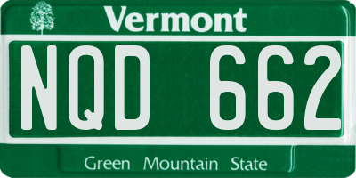 VT license plate NQD662