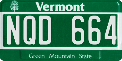 VT license plate NQD664