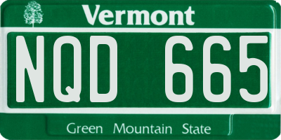 VT license plate NQD665