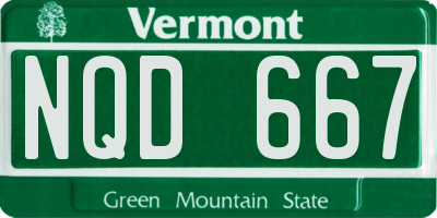 VT license plate NQD667