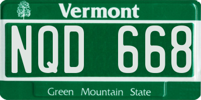 VT license plate NQD668