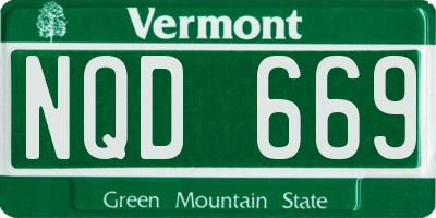 VT license plate NQD669
