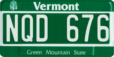 VT license plate NQD676