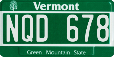 VT license plate NQD678