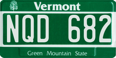 VT license plate NQD682
