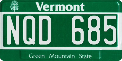 VT license plate NQD685