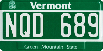 VT license plate NQD689