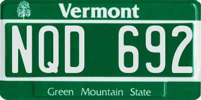 VT license plate NQD692
