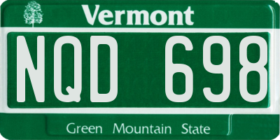 VT license plate NQD698