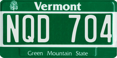 VT license plate NQD704