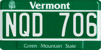 VT license plate NQD706