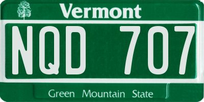 VT license plate NQD707