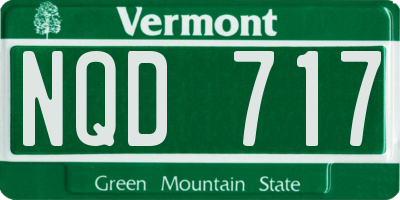VT license plate NQD717