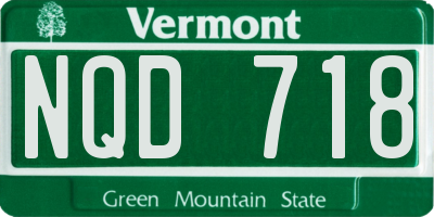 VT license plate NQD718
