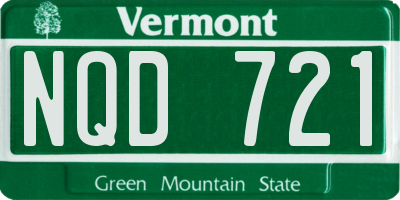 VT license plate NQD721