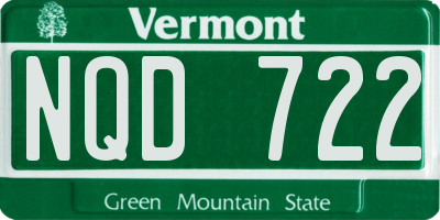 VT license plate NQD722