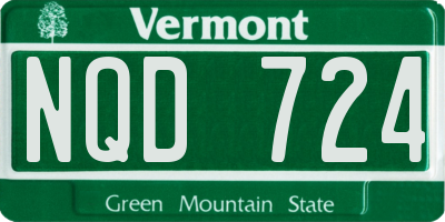VT license plate NQD724