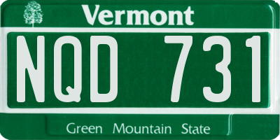 VT license plate NQD731