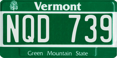 VT license plate NQD739