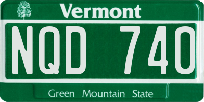 VT license plate NQD740