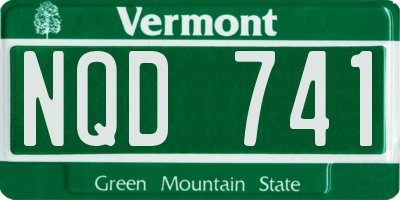 VT license plate NQD741