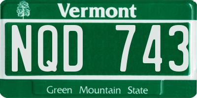VT license plate NQD743
