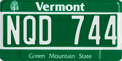 VT license plate NQD744