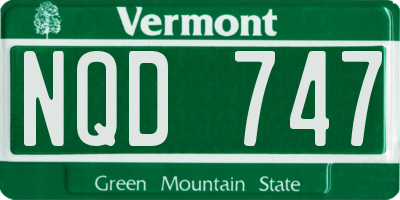 VT license plate NQD747