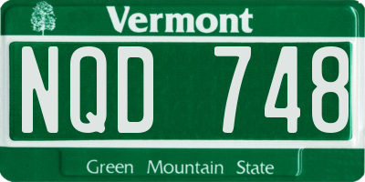 VT license plate NQD748